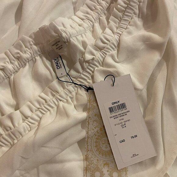 ONLY Women's Onlninna White One Shoulder Short Dress - Size Small - NWT - Picture 4 of 4